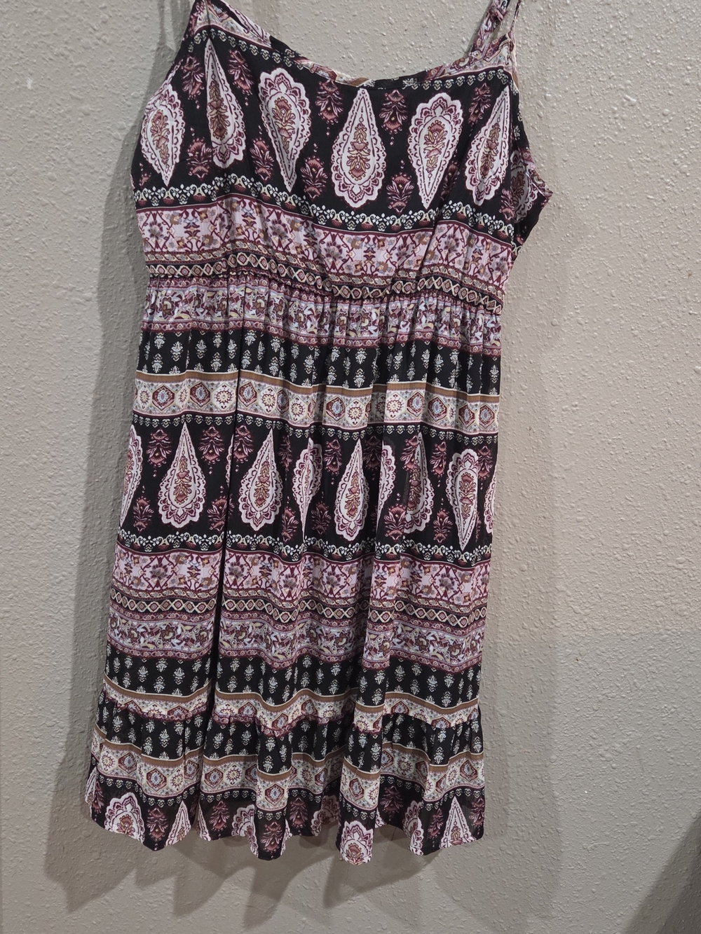 Bohemian Black & Pink Paisley Sundress
